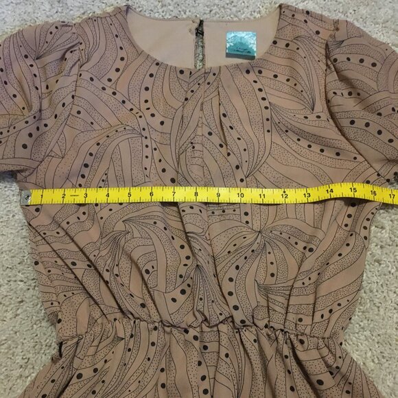 Retro 70s Psychedelic Paisley Peasant Sleeve Dress - Picture 12 of 16